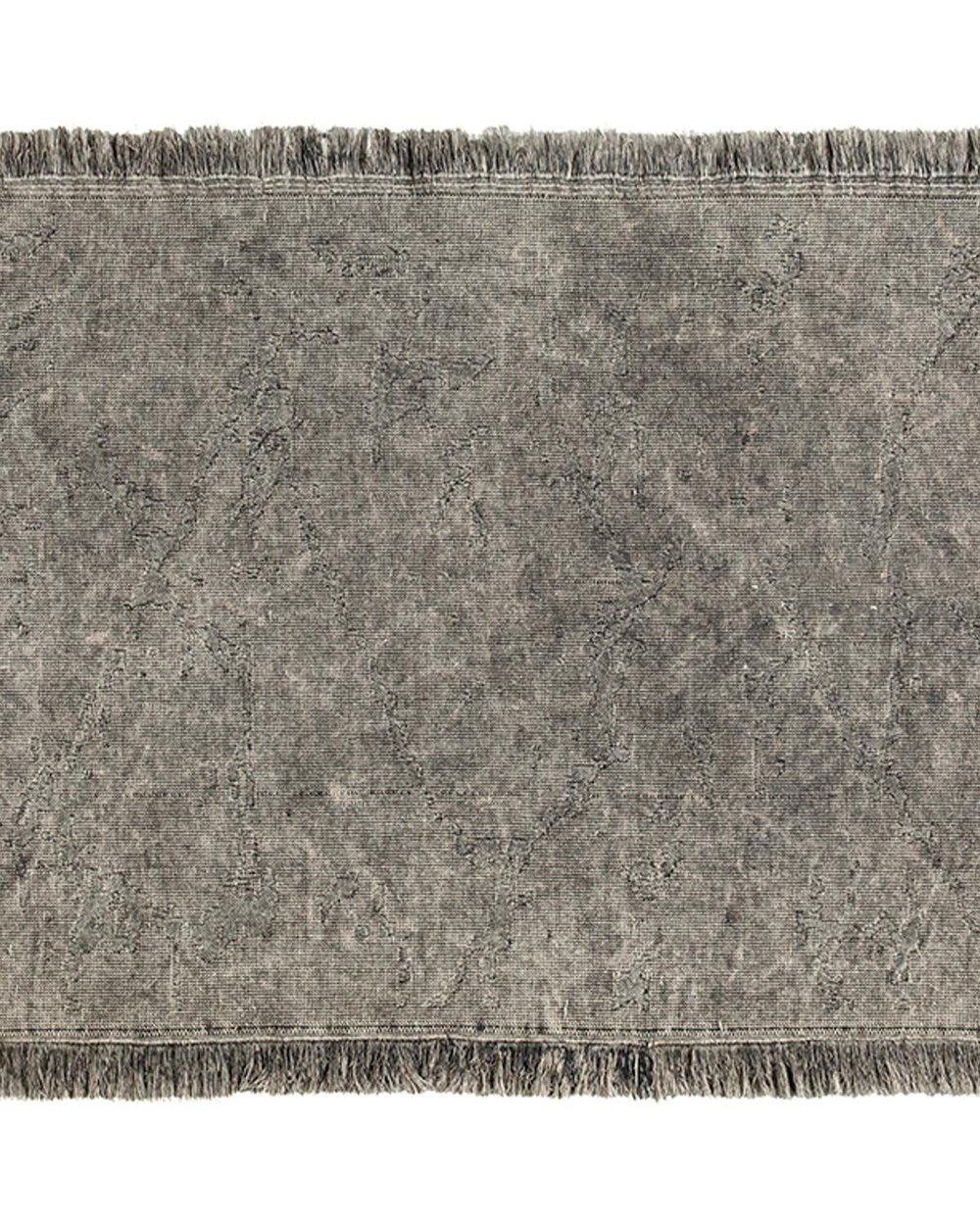 Fringe Cotton Rug 160x230 cm Gray
