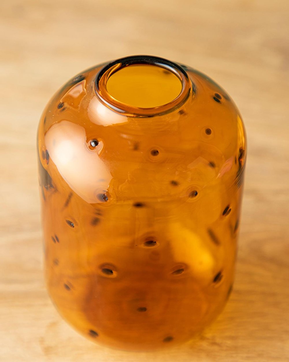 Glam Dots Borosilicate Glass Vase 7X9 cm Amber
