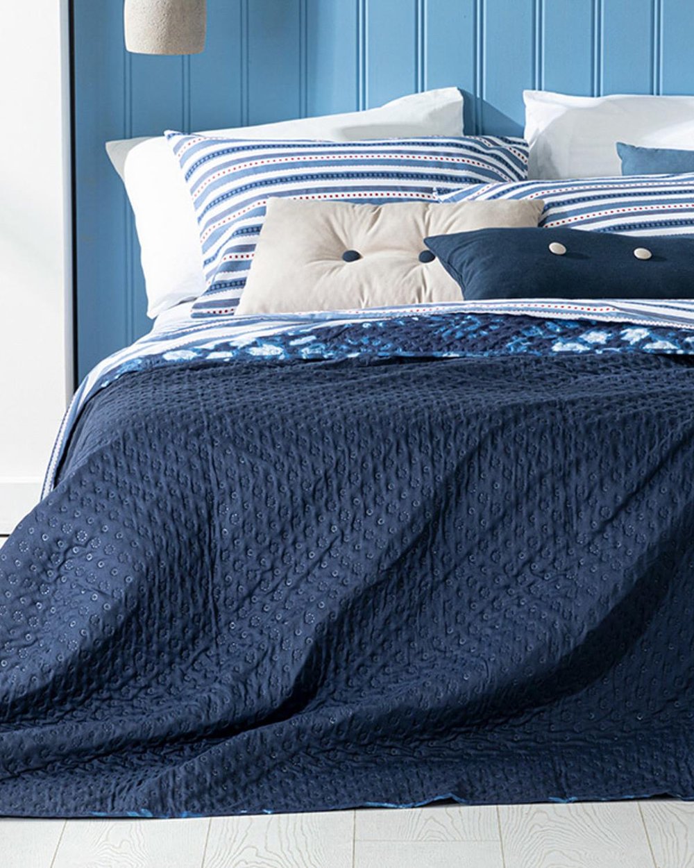 Island Breeze Double Person Multi-Purposed Quilt 200x220 cm İndigo