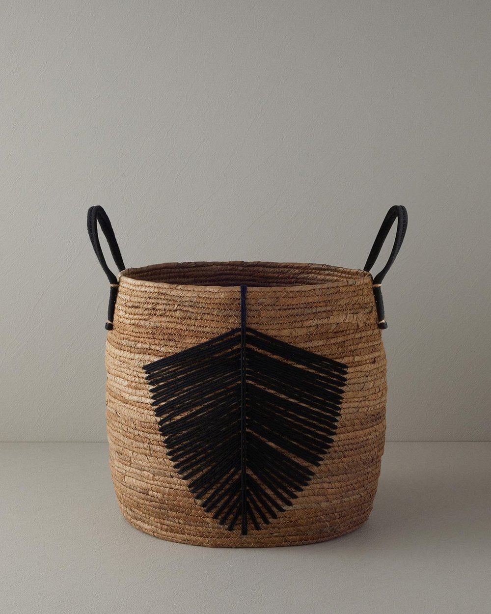 Leafy Кошница Слама 38x28x20 см Тъмнокафяв