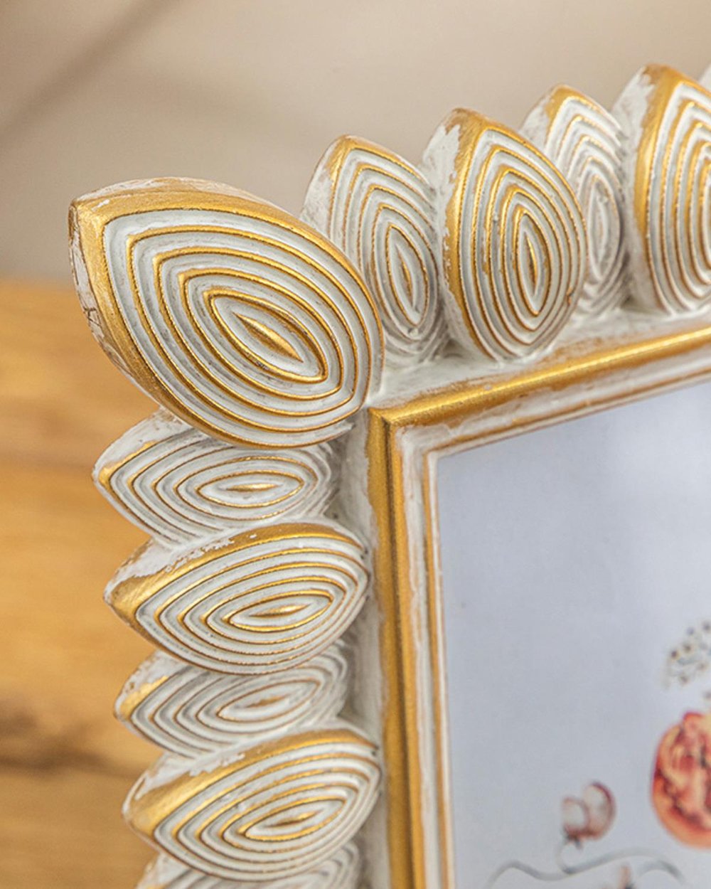 Leafy Braid Рамка Полирезин 10x15 см Бял - Златен..