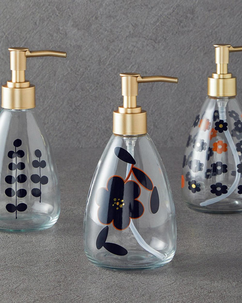 Leaves Glass Liquid Soap Dispense Gold