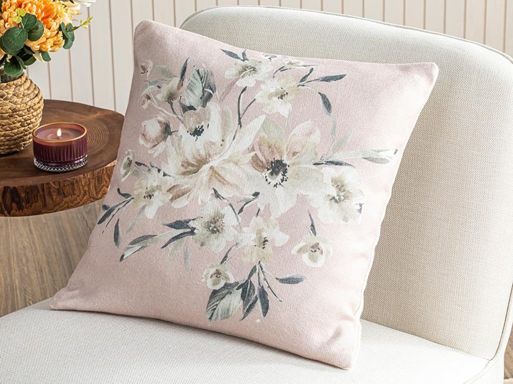 Lerna Printed Cover Throw Pillows 45x45 cm Powder