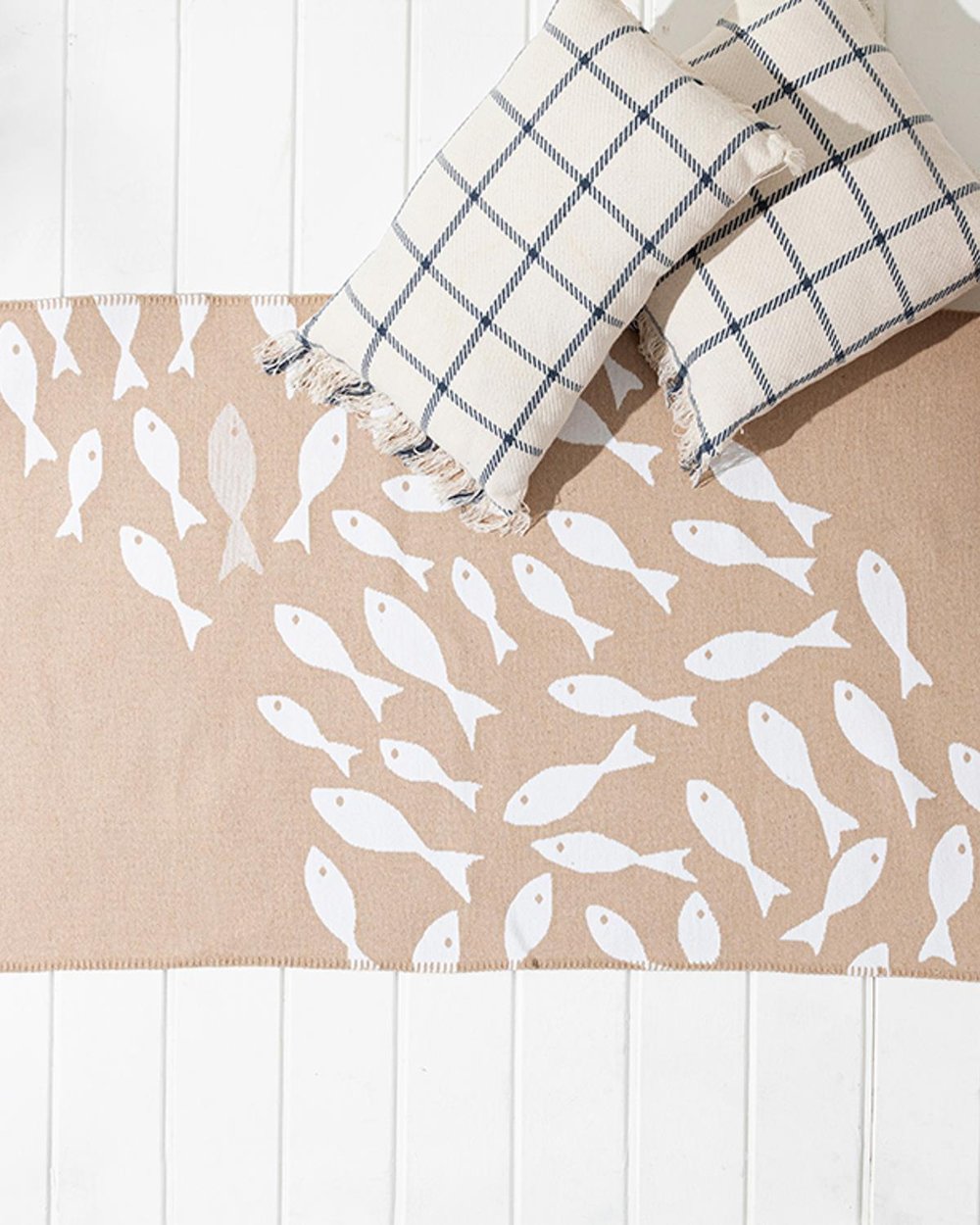 Little Fish Weaved Rug 80x150 cm Beige