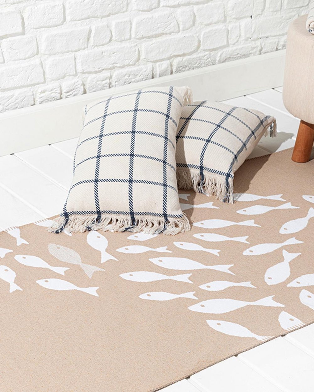 Little Fish Weaved Rug 80x150 cm Beige