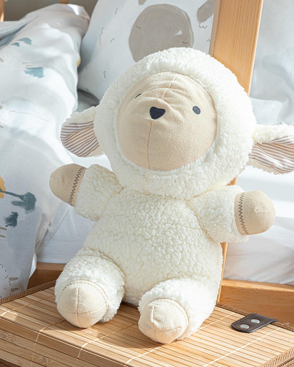 Little Lamb Polyester Decorative Cushion 32x27 cm Ecru