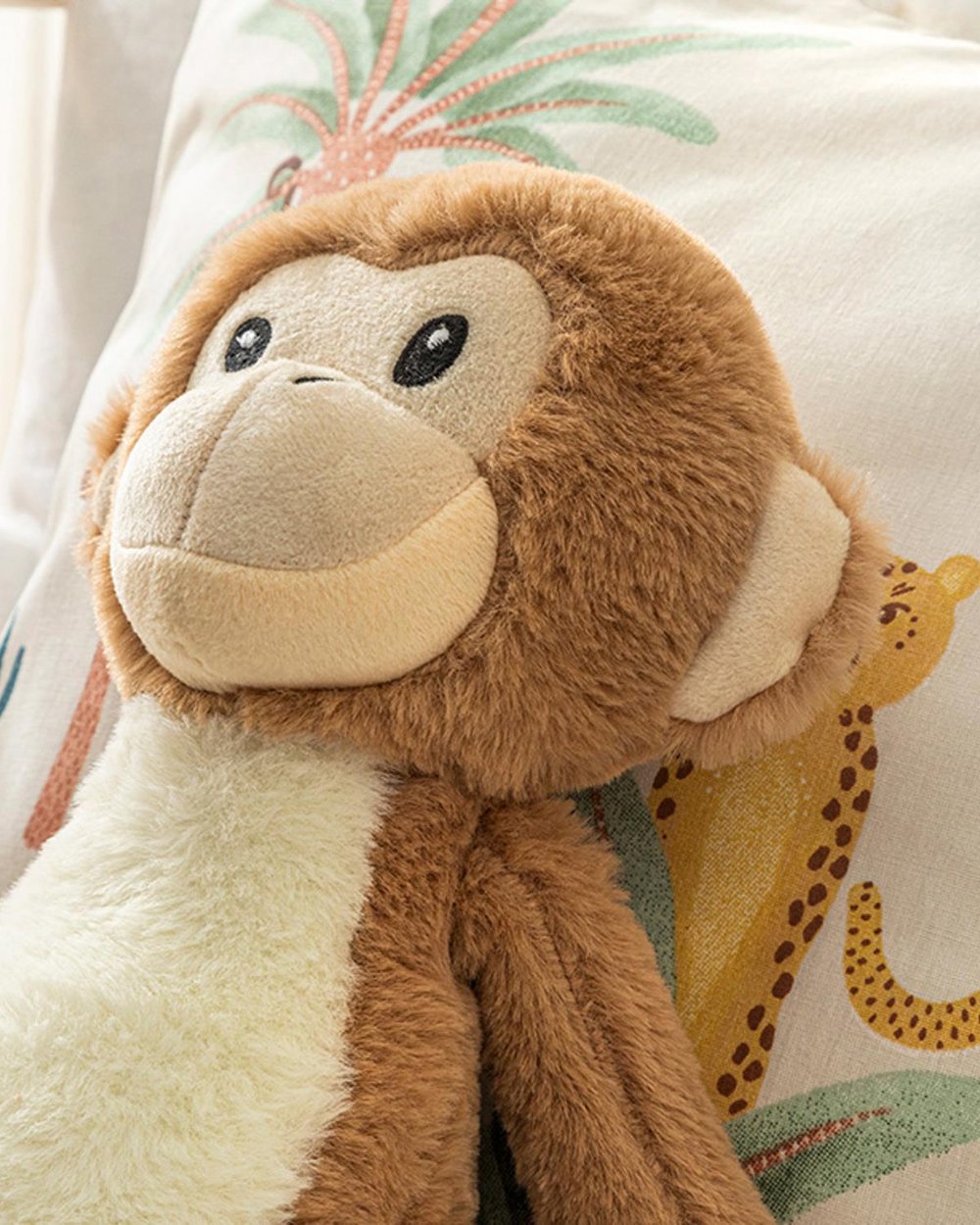 Little Monkey Бебешки Декоративна Възглавница Полиестер, Екру, 50X90 Cm