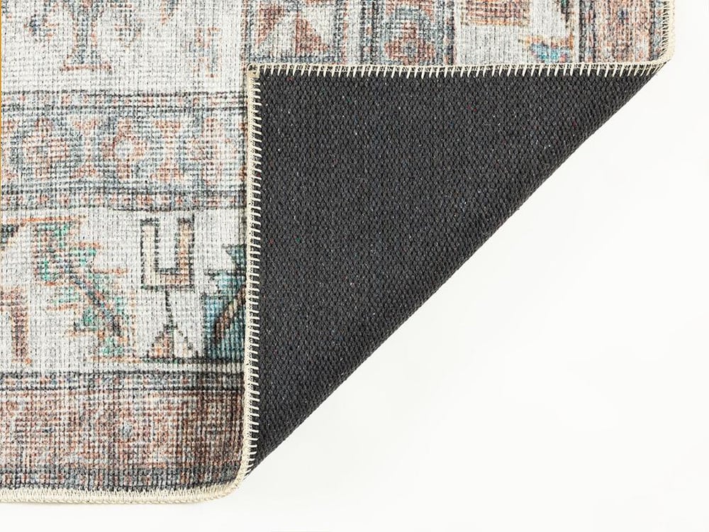 Lucia Jacquard Decorative Carpet 80x300 cm White-Brown