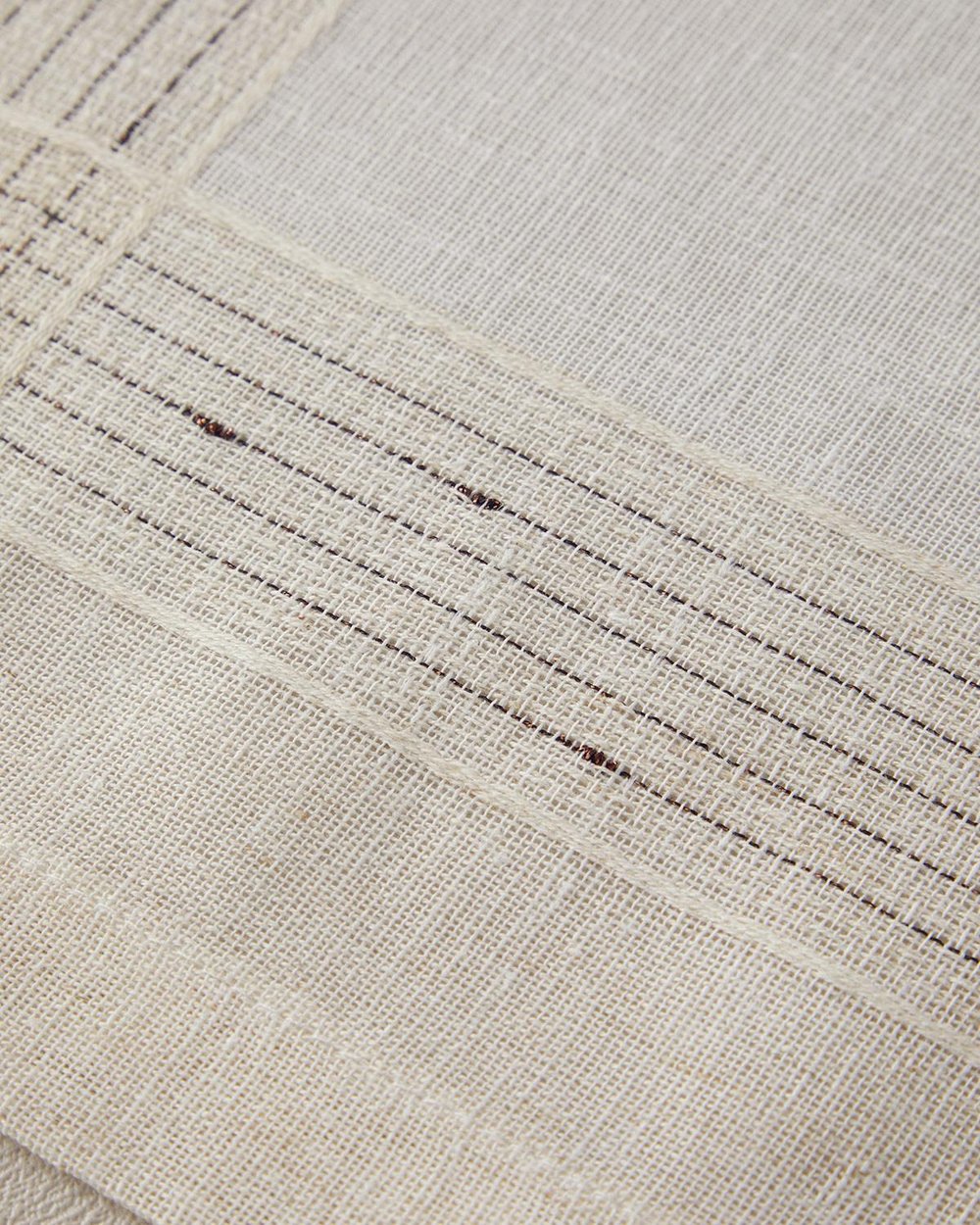Luxe Linen Look Подложки За Хранене 2 бр. Полиестер 35x50 см Кремаво - Черен