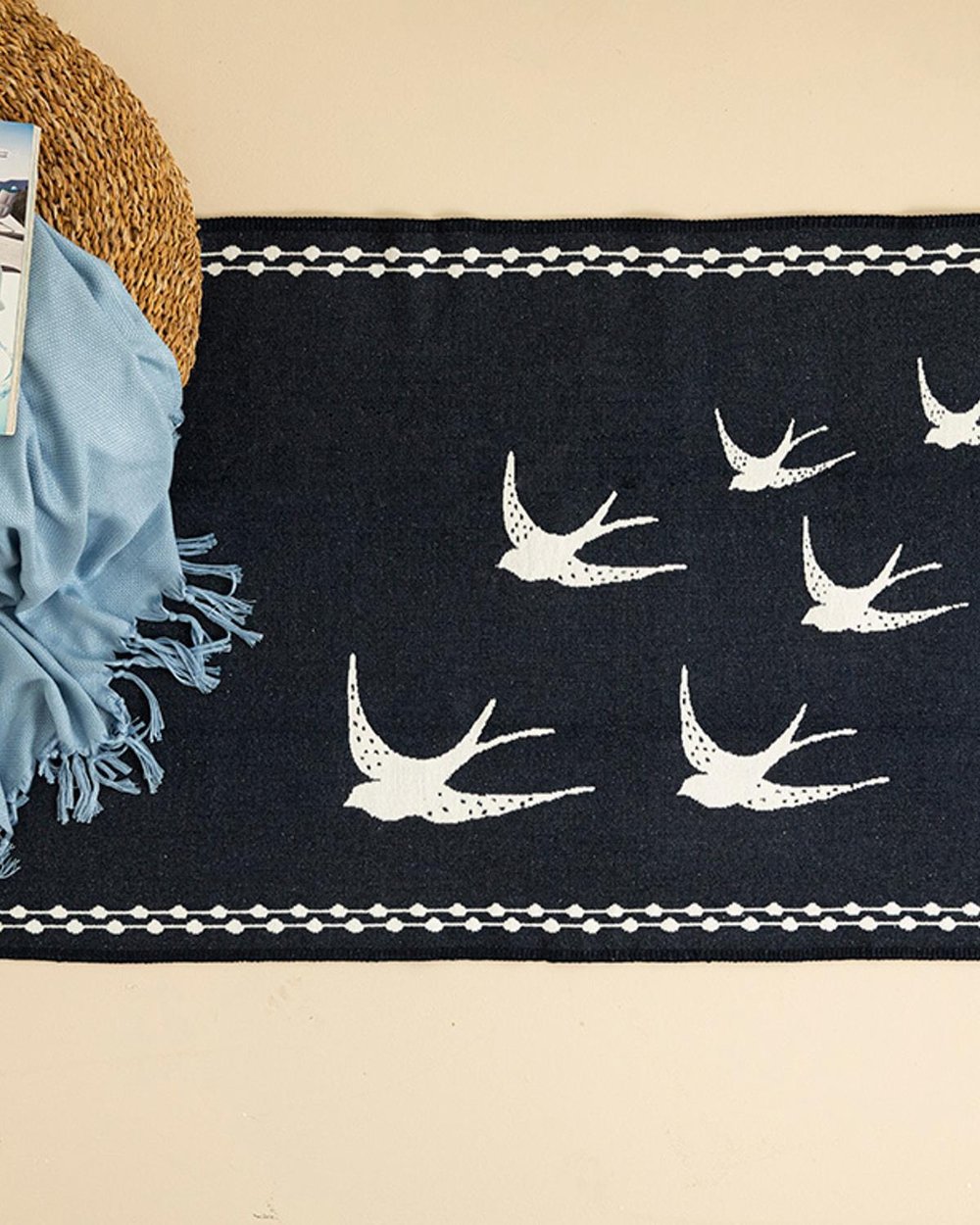 Mace Woven Rug 120x180 cm Navy Blue