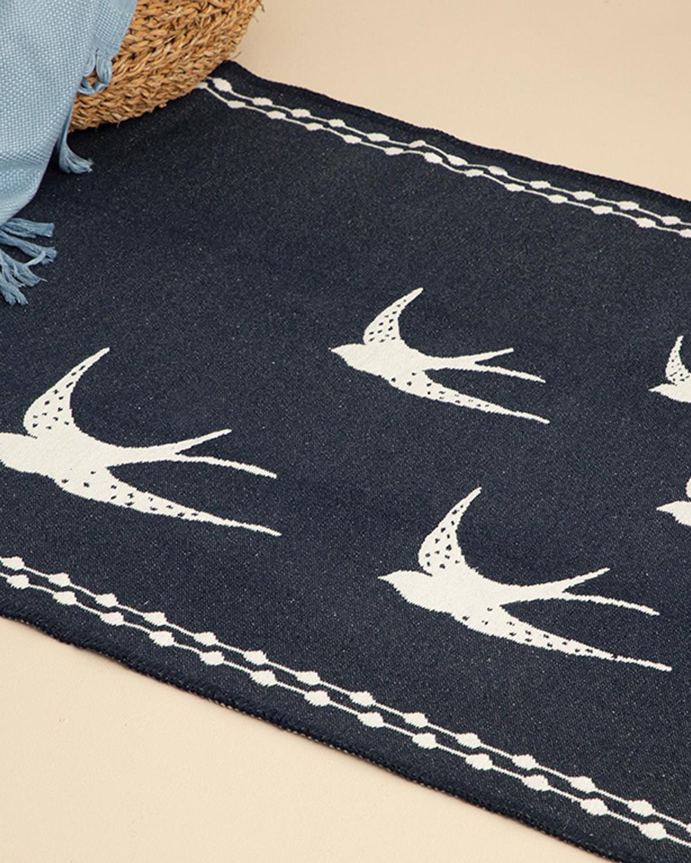 Mace Woven Rug 120x180 cm Navy Blue