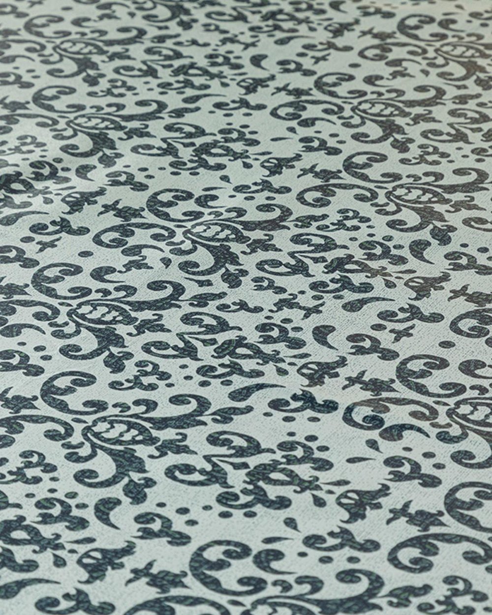 Majestic Damask PVC Table Cloth 140x140 cm Dark Blue