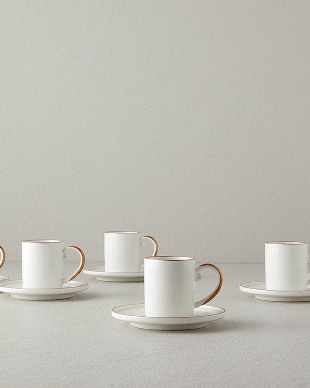 Marella Porcelain 12 Pieces 6 Servings Coffee Cup Set 85 ml Rose Gold