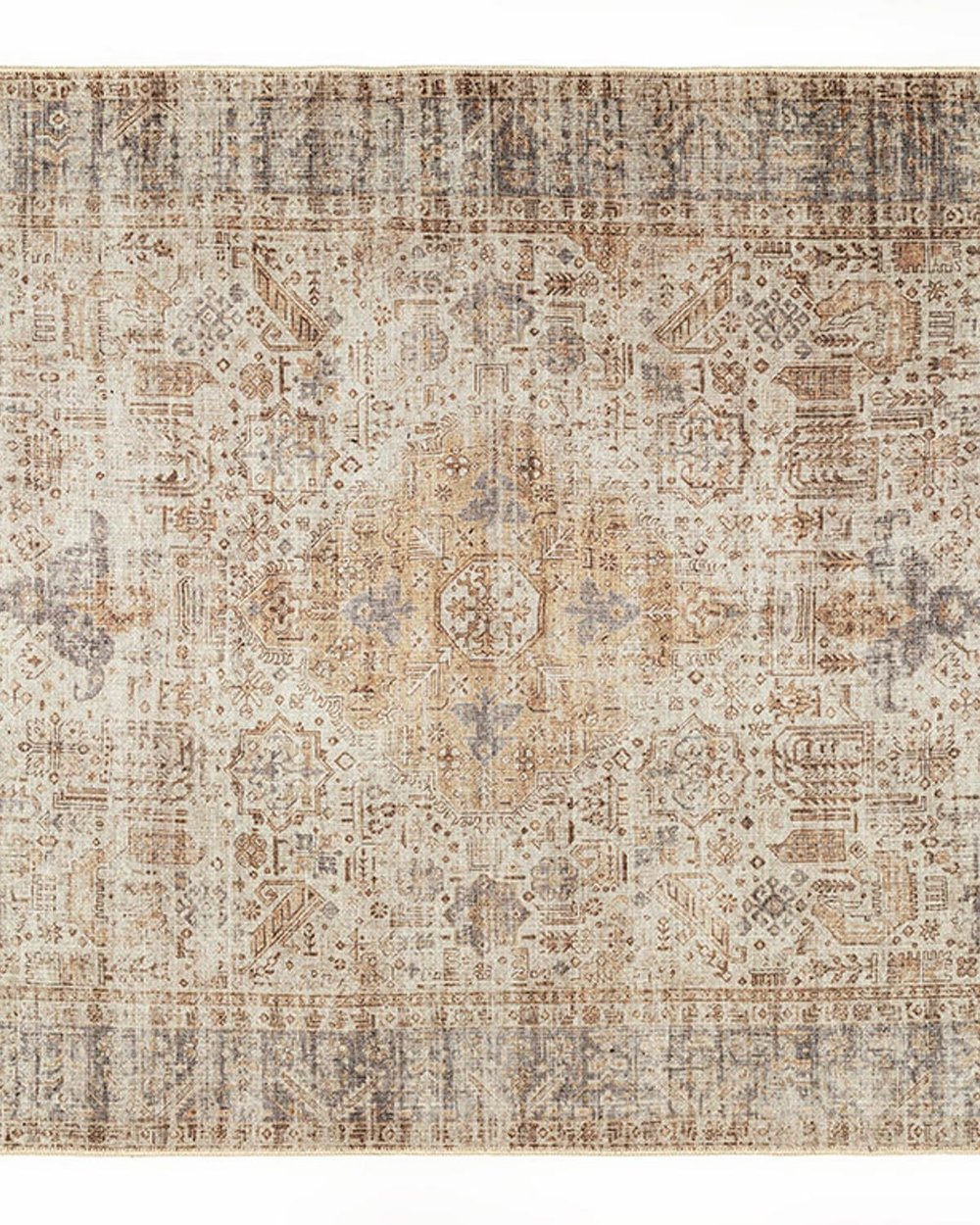 Martia Jacquard Decorative Carpet 80x150 cm Krem-Kahverengi