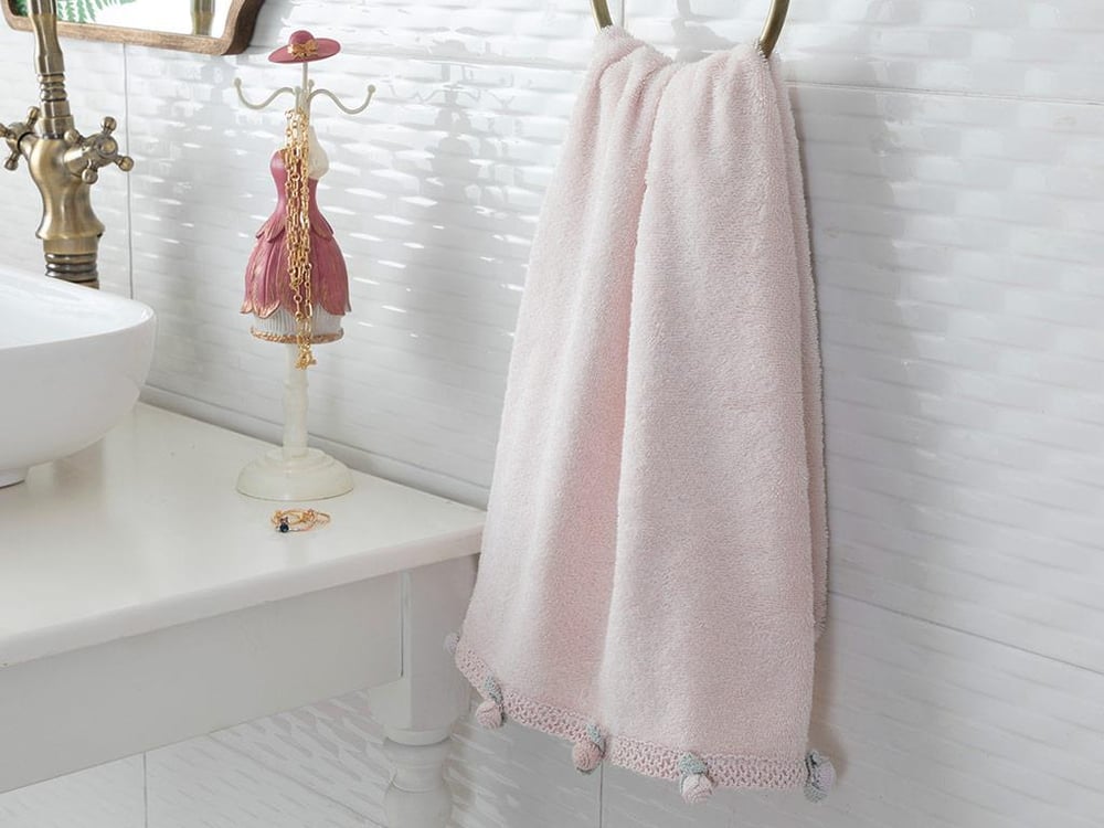Mini Rose ХАВЛИЯ ЗА ЛИЦЕ Kroşeli 50x80 cm Powder Pink.