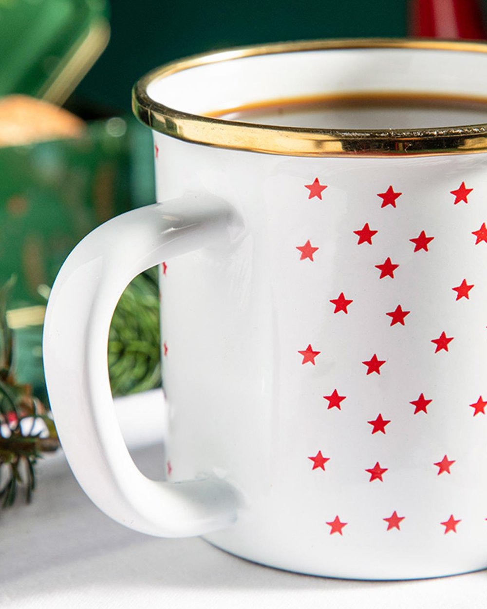 Modern Dots Enamel Cup 350 ML White