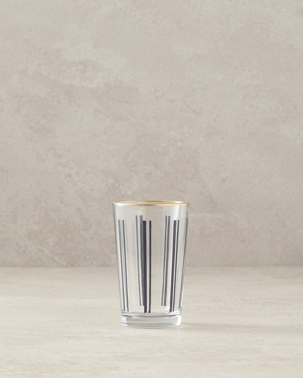 Modern Line Glass 6 Set Served with Coffee Glass 100 ml Black