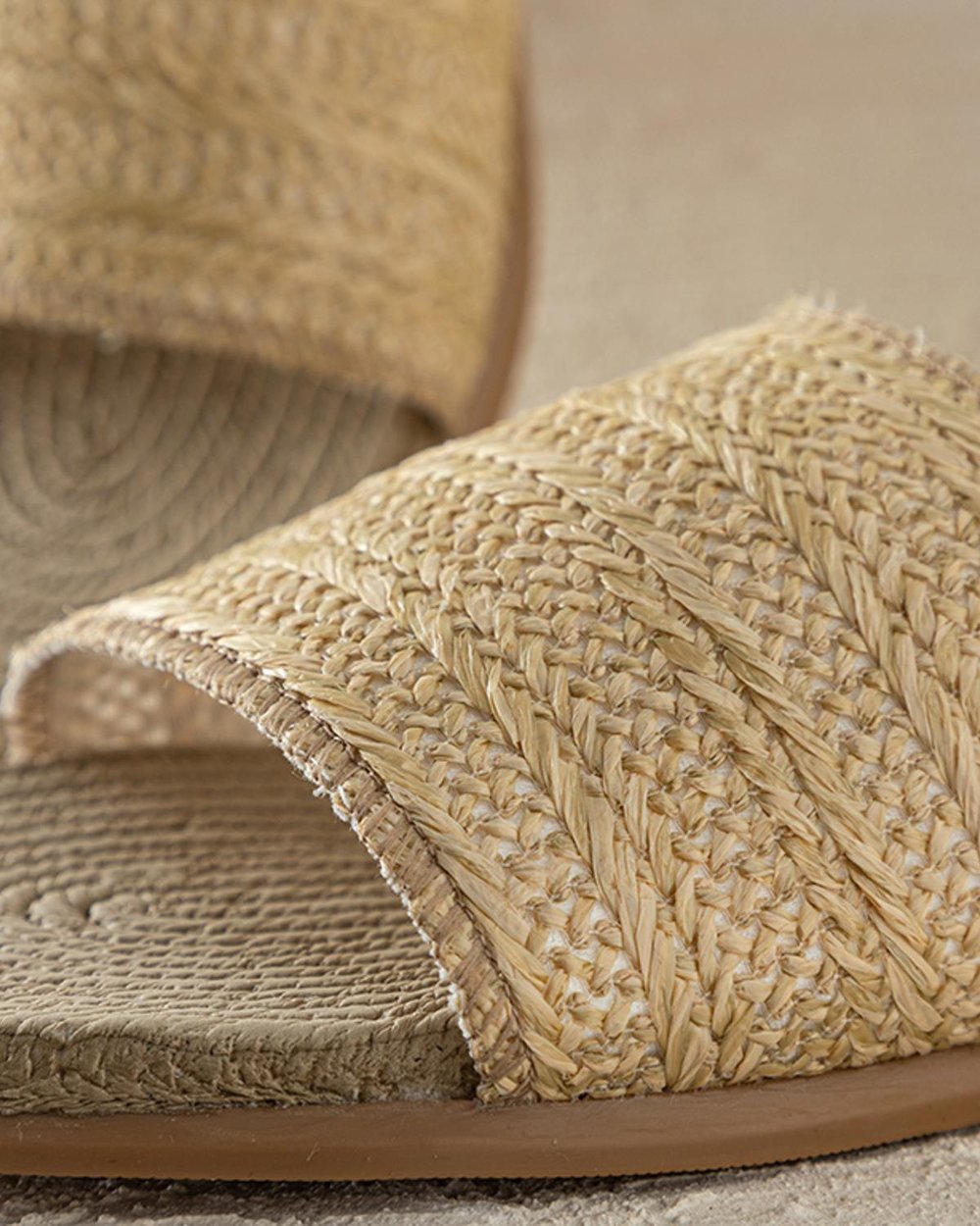 Modern Straw Women Sandals 37 Natural