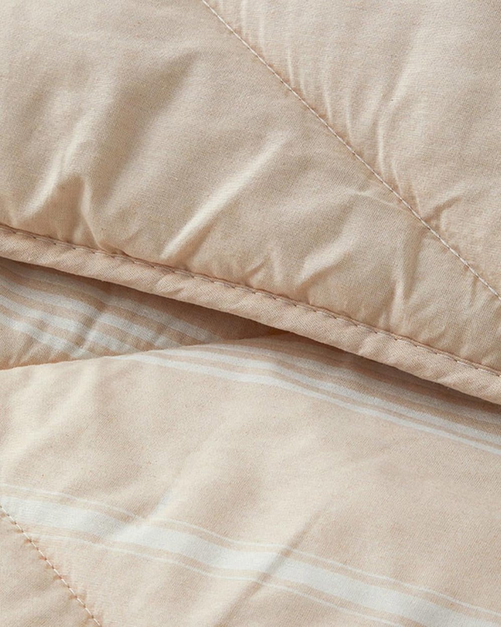 Modern Stripe Polycotton For One Person Sleeping Set 155x215 cm Beige
