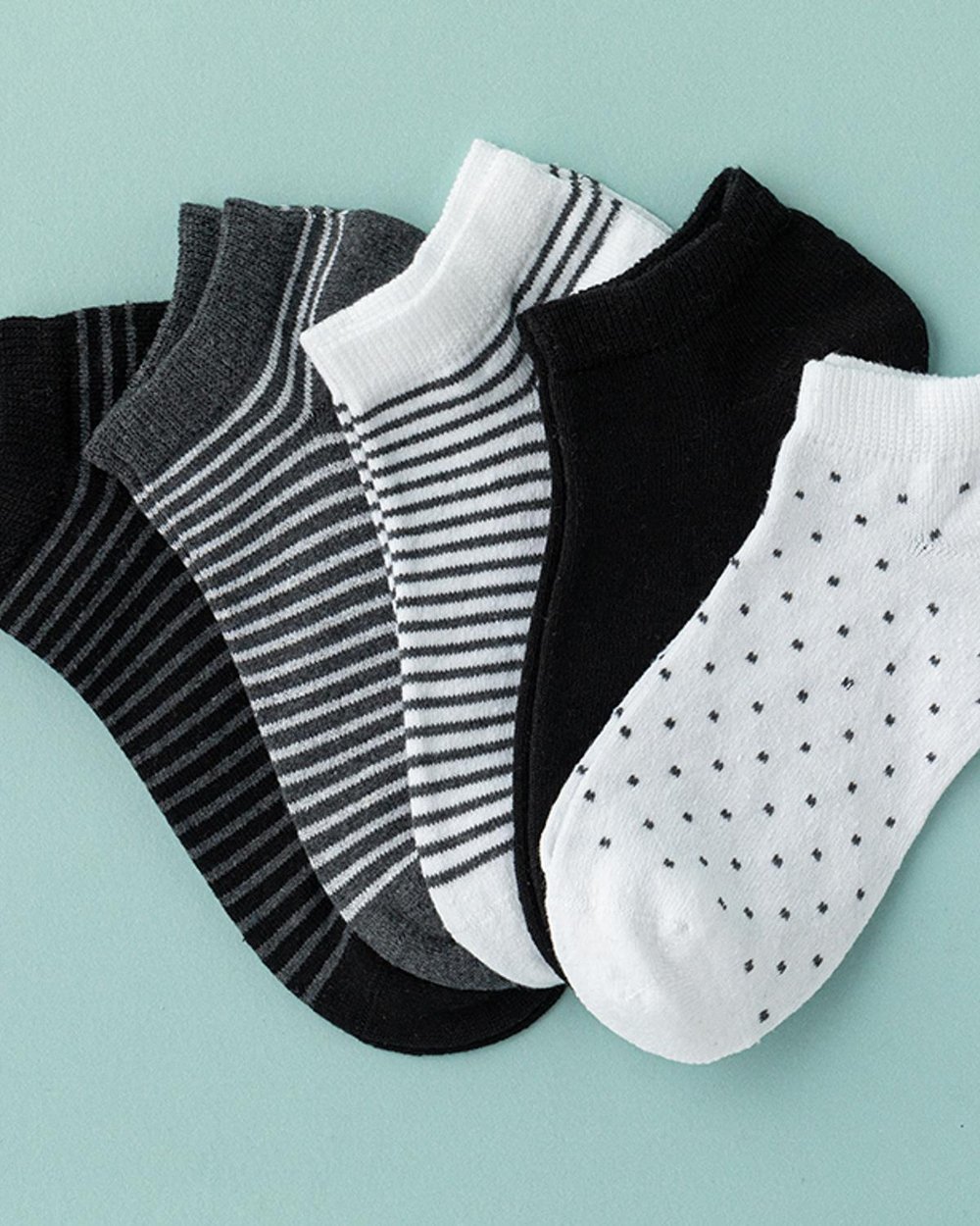 Moniz Cotton Polyester Womens 5 pcs 36-40 Black - White - Anthracite