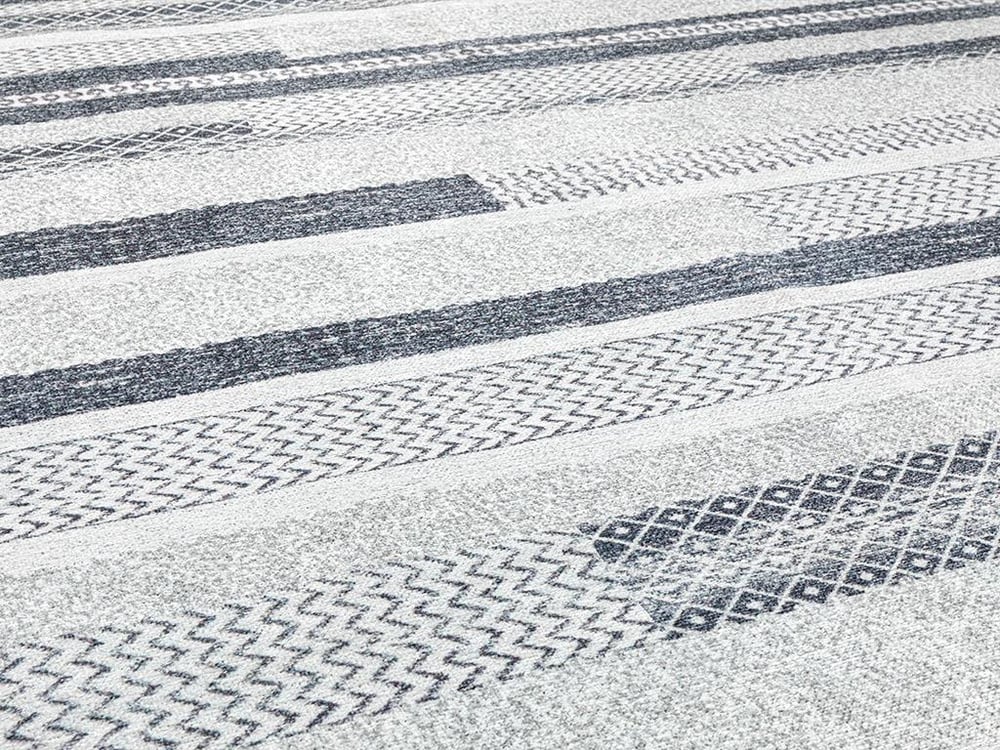 Mont Blanc Line Jacquard Decorative Carpet 120x180 cm Gray
