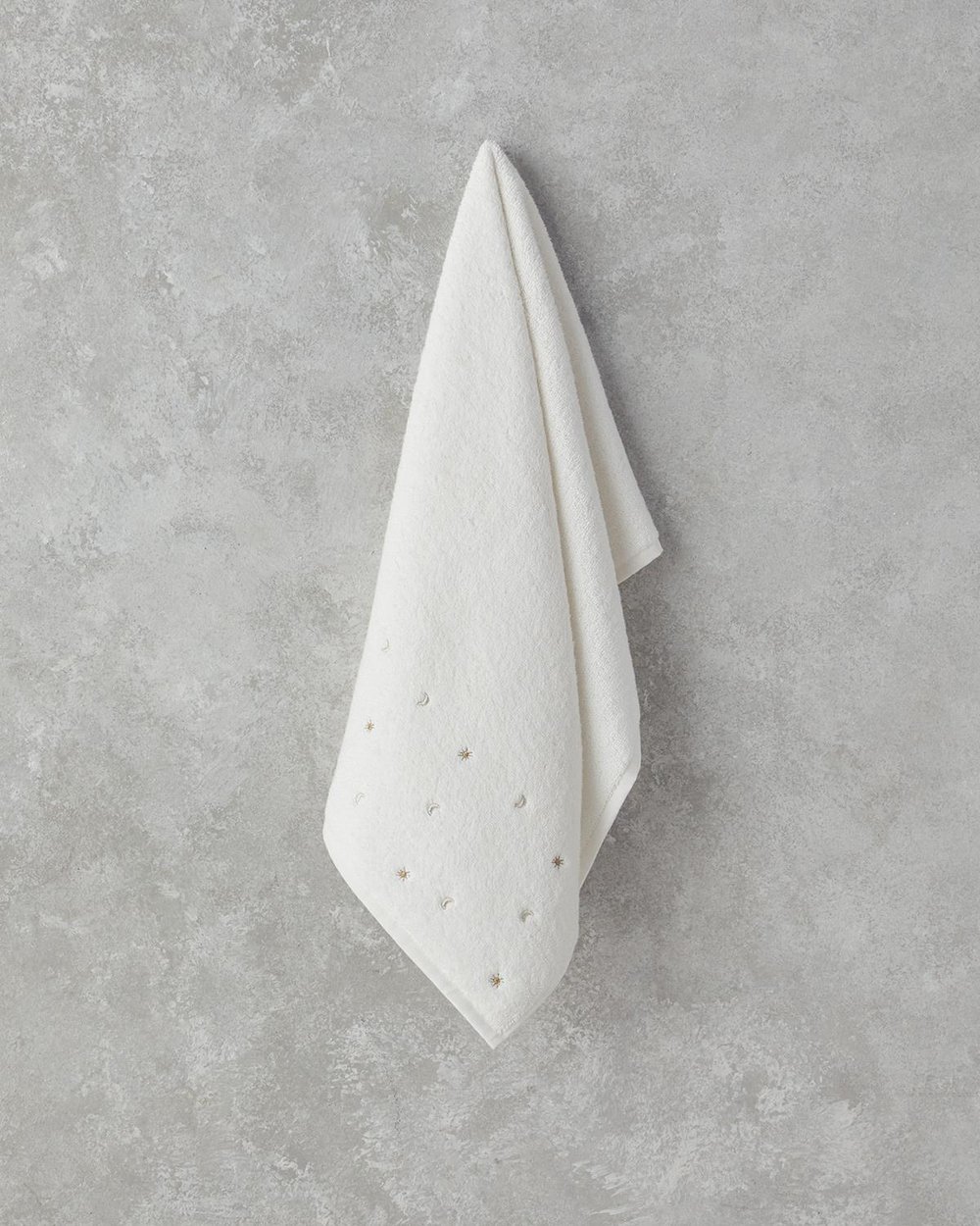 Moonstar Кърпа За Лице С бродерия Памук 50x80 см Екрю