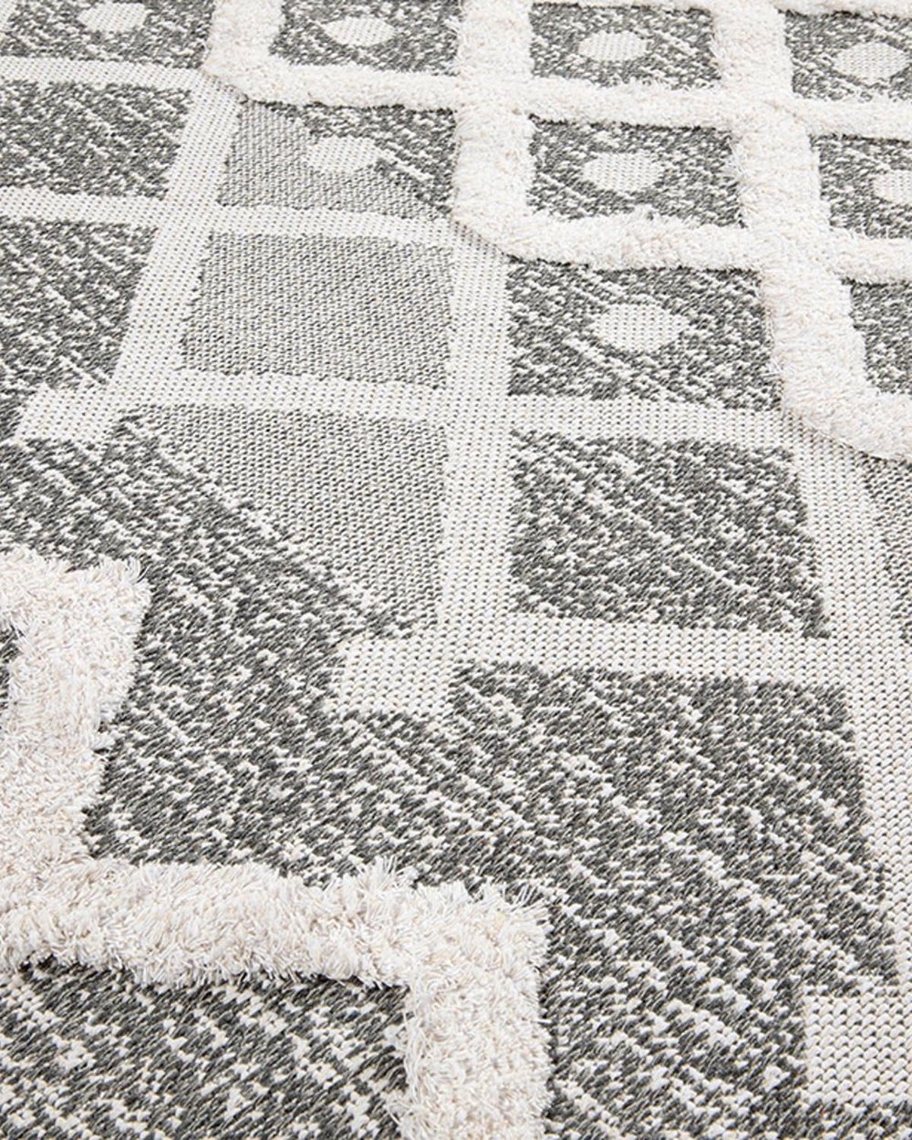 Moroccan Embroidered Carpet 115x180 cm White-Gray