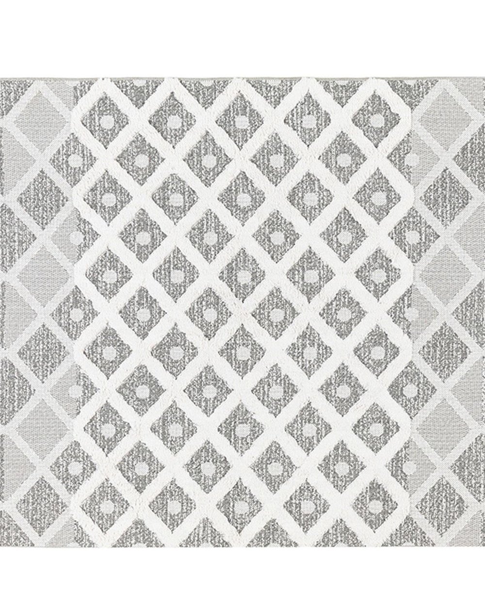 Moroccan Embroidered Carpet 115x180 cm White-Gray