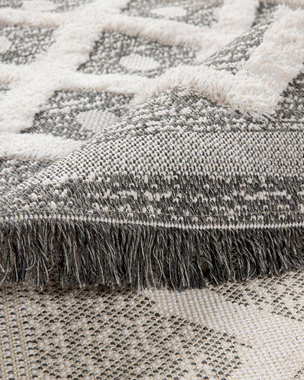 Moroccan Embroidered Carpet 115x180 cm White-Gray