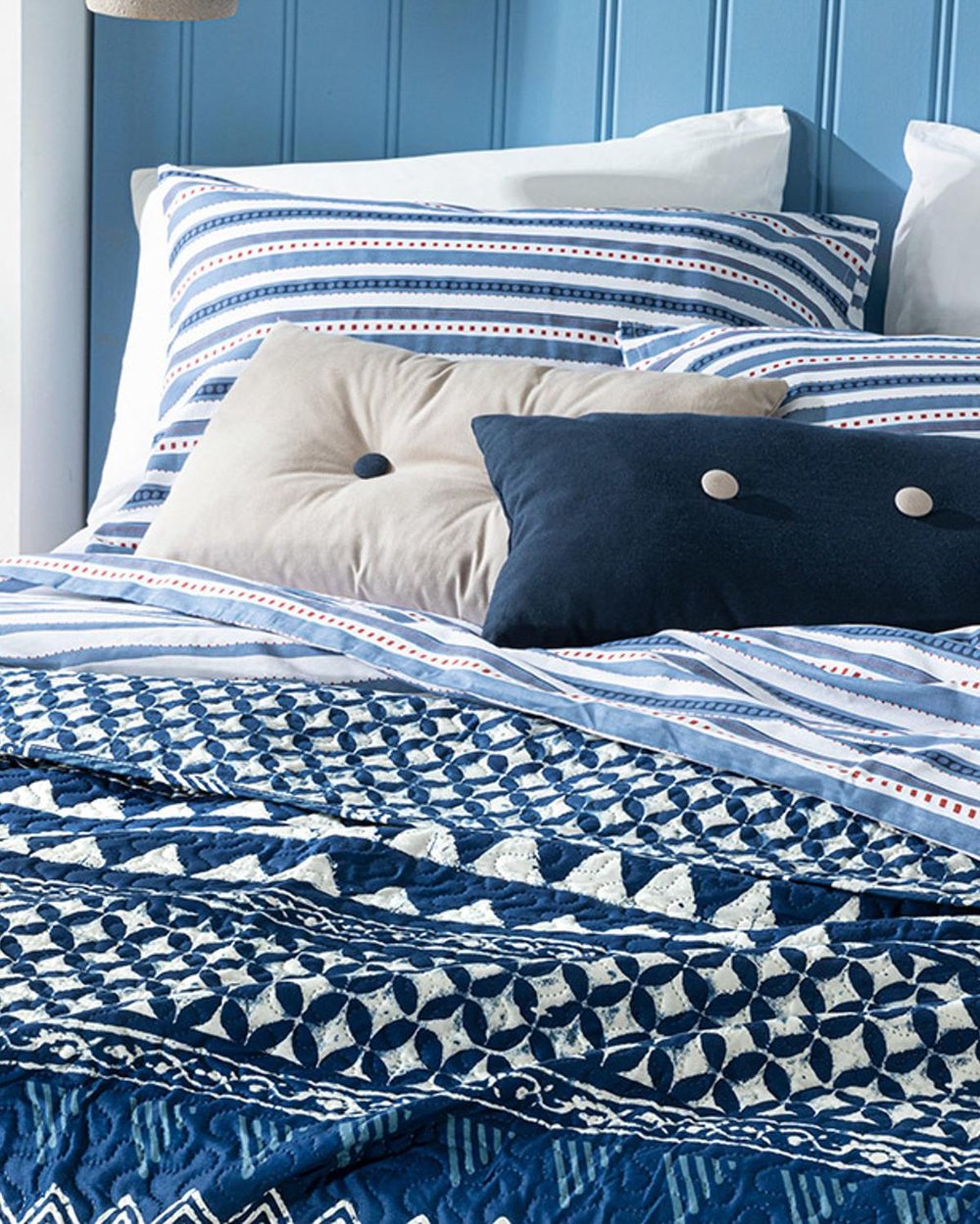 Mystic Mosaic For One Person Multi-Purposed Quilt 160x220 cm İndigo