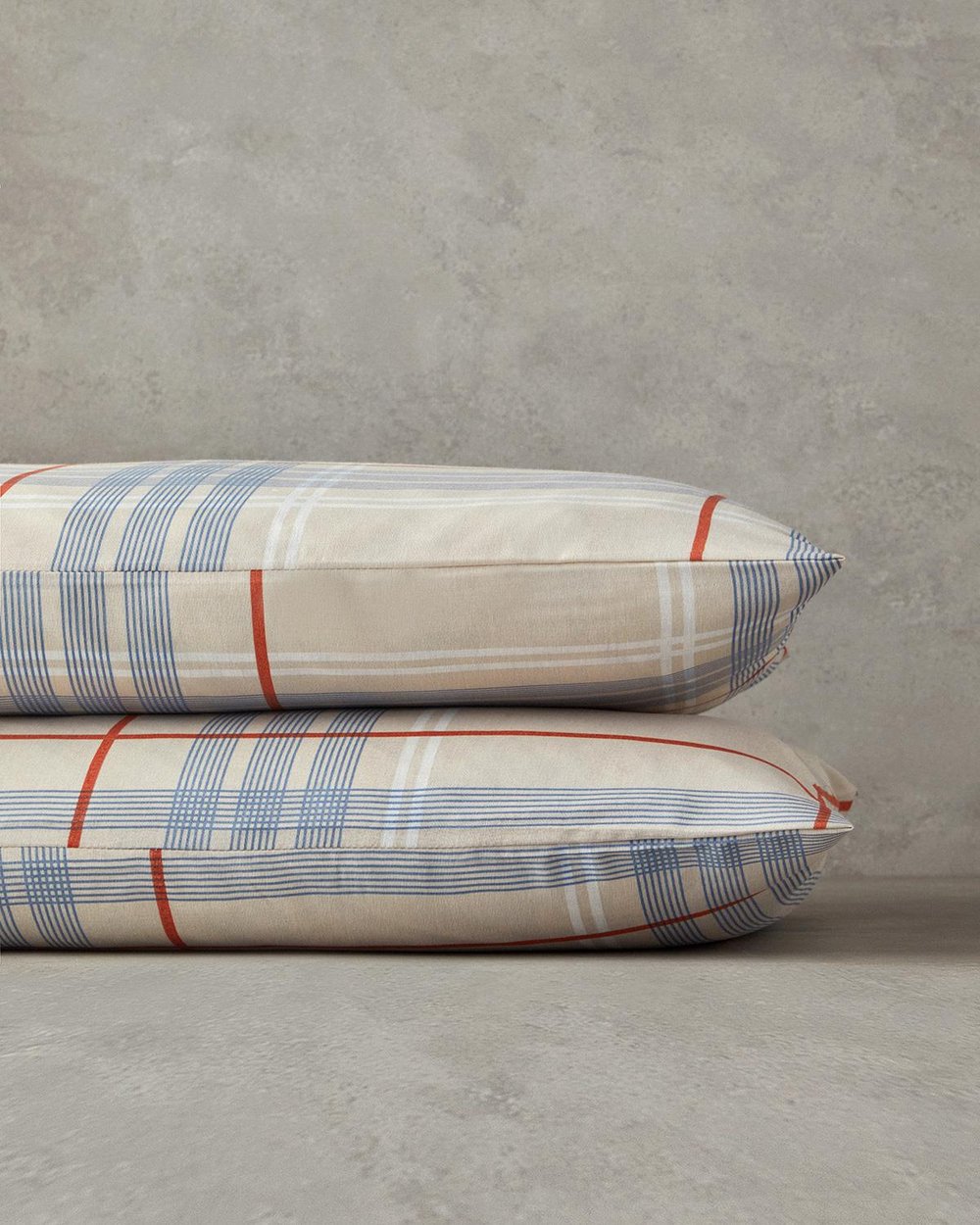 Natural Plaid Калъфка За Възглавница 2 бр. Лесно за гладене 50x70 см Бежов
