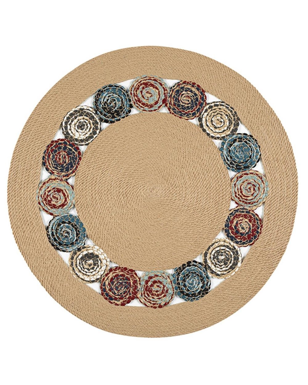 Nikky Jute Decorative Jute Carpet 90 cm Multicolor