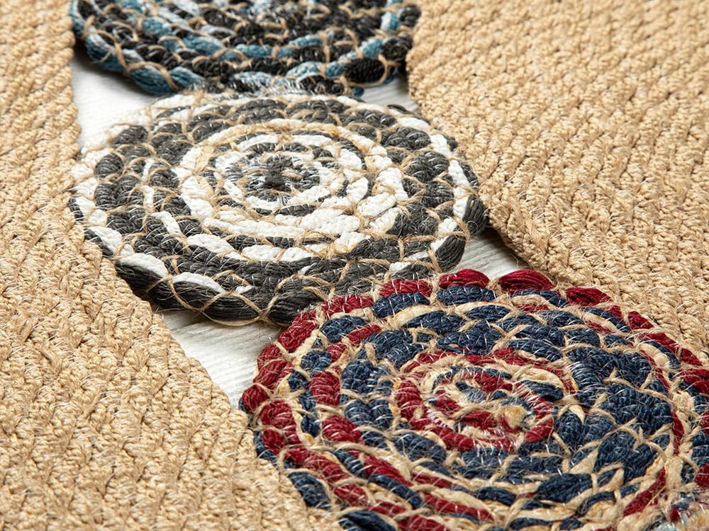 Nikky Jute Decorative Jute Carpet 90 cm Multicolor