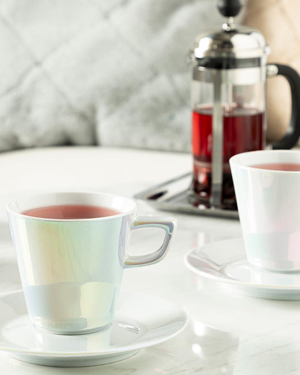 Onta Porcelain 4 Parça 2 Kişilik Tea Cup Set 180 ml Pearl
