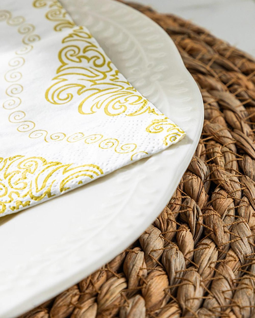 Paper 20 pcs Tissue Napkin 33x33 cm Gold