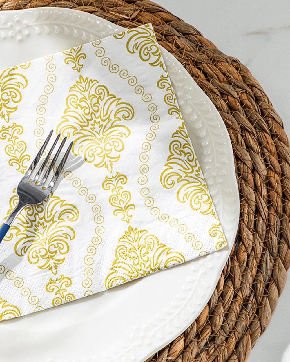 Paper 20 pcs Tissue Napkin 33x33 cm Gold