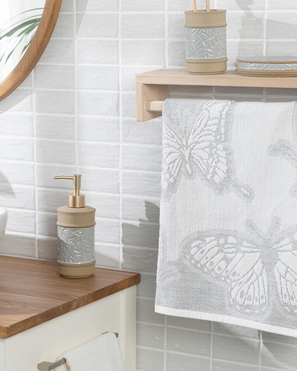 Papilions Кърпа За Лице Жакардов 50x80 см Кремав