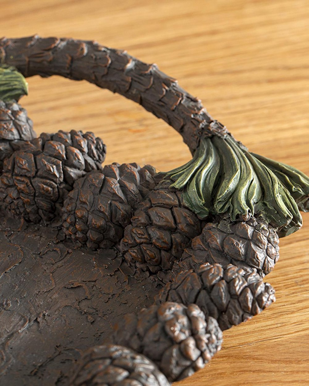 Pine Tree Forest Polyresin Decorative Tray 28,9x16,5x3,2 cm Brown