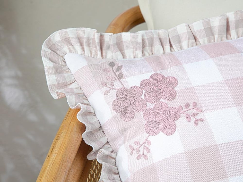 Cotton Polyester Cover Throw Pillows 45x45 cm Powder