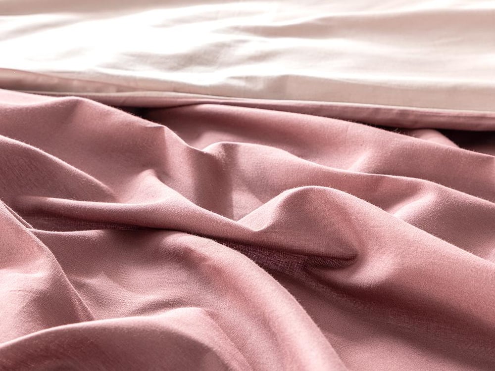 Plain Cotton For One Person Duvet Cover Set 160x220 cm Mauve - Damson