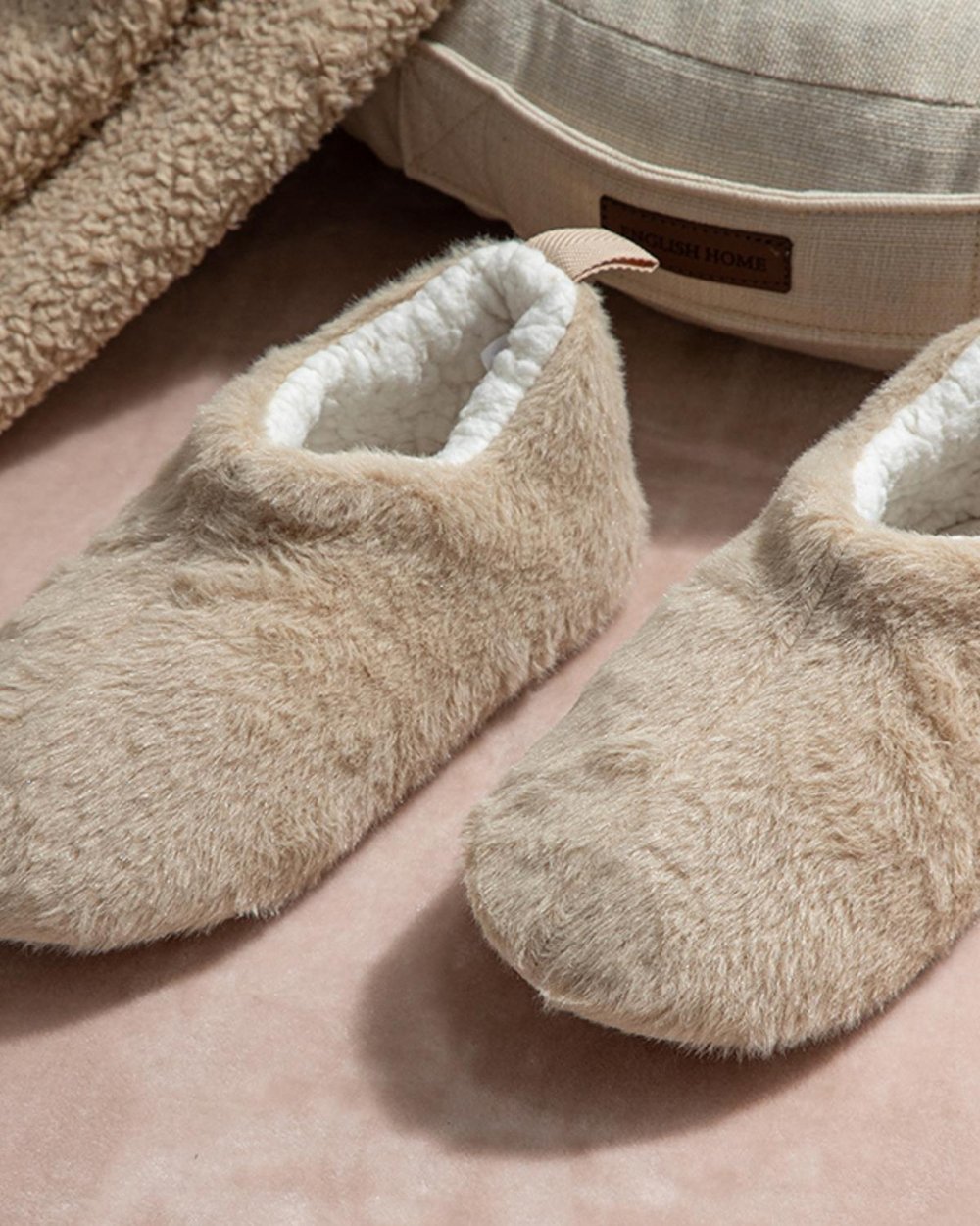 Plain Plush Women Home Boot 37 Beige