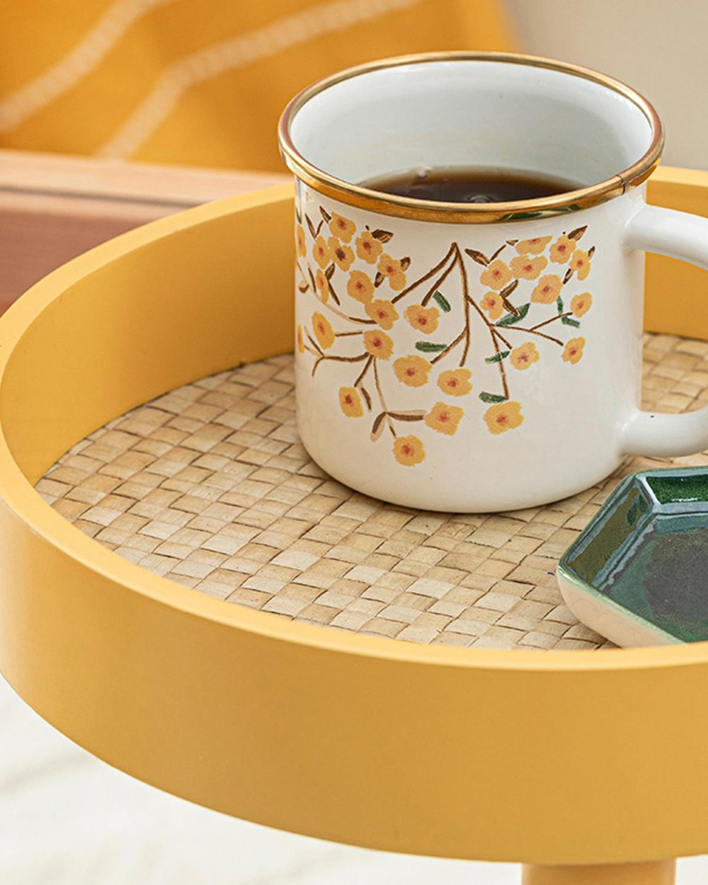 Pure Decorative Tray 25,5x8x25,5 cm Yellow