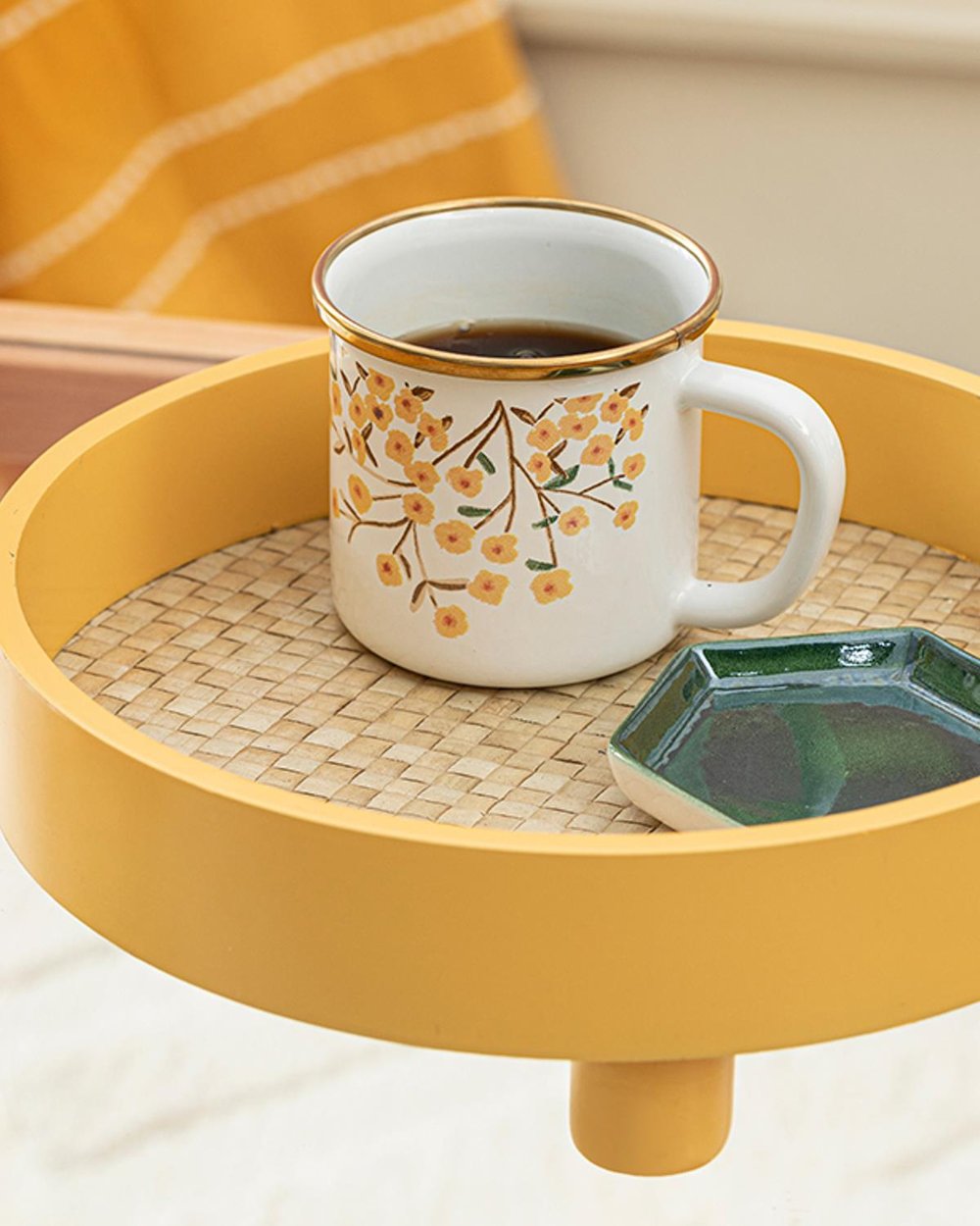 Pure Decorative Tray 25,5x8x25,5 cm Yellow