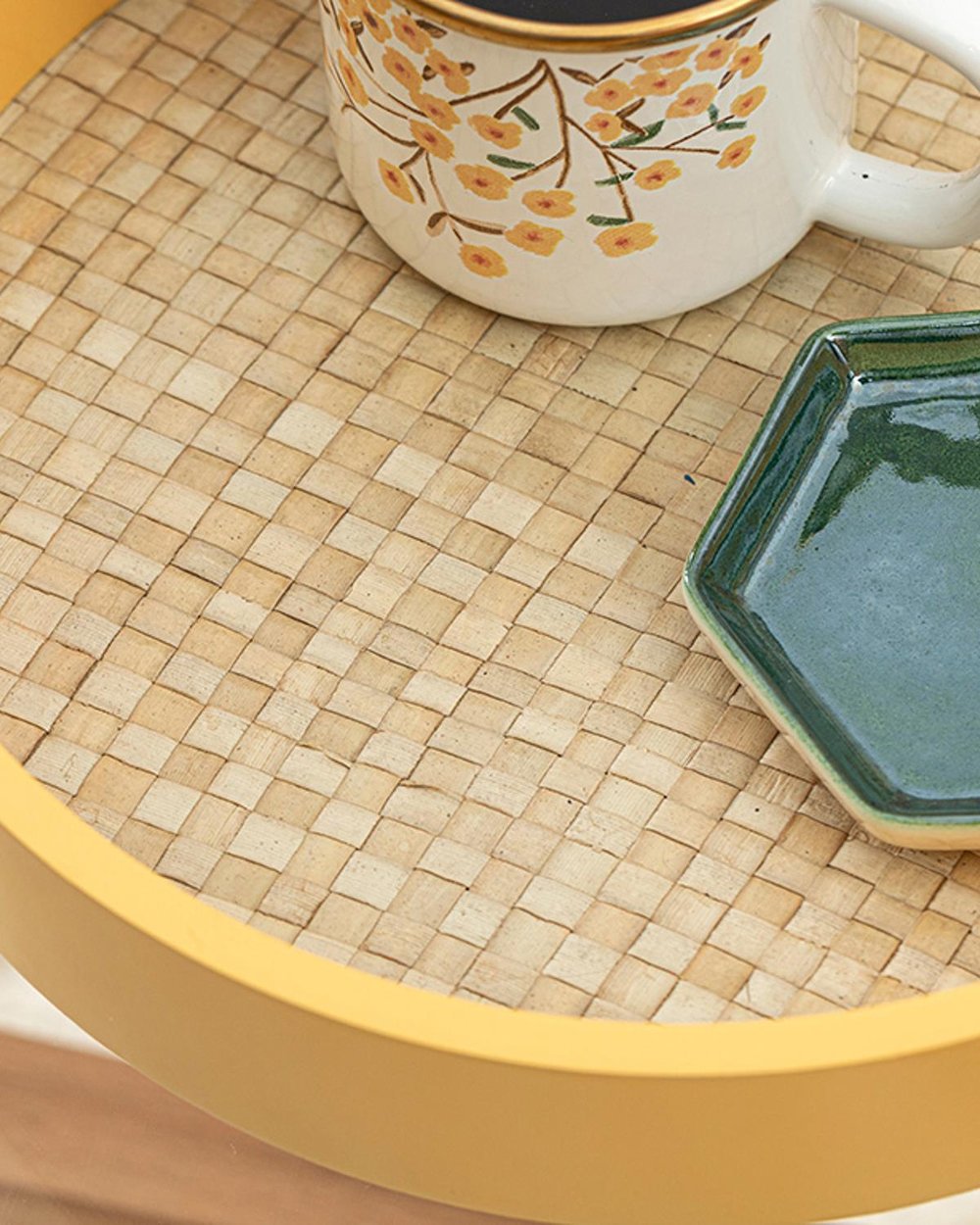Pure Decorative Tray 25,5x8x25,5 cm Yellow