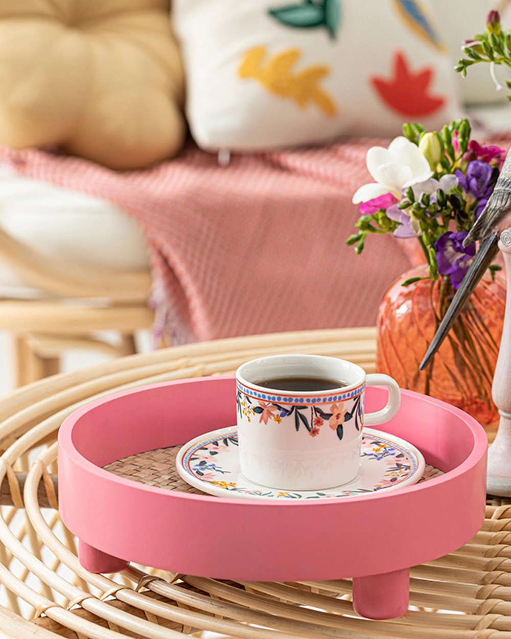 Pure Decorative Tray 25,5x8x25,5 cm Salmon