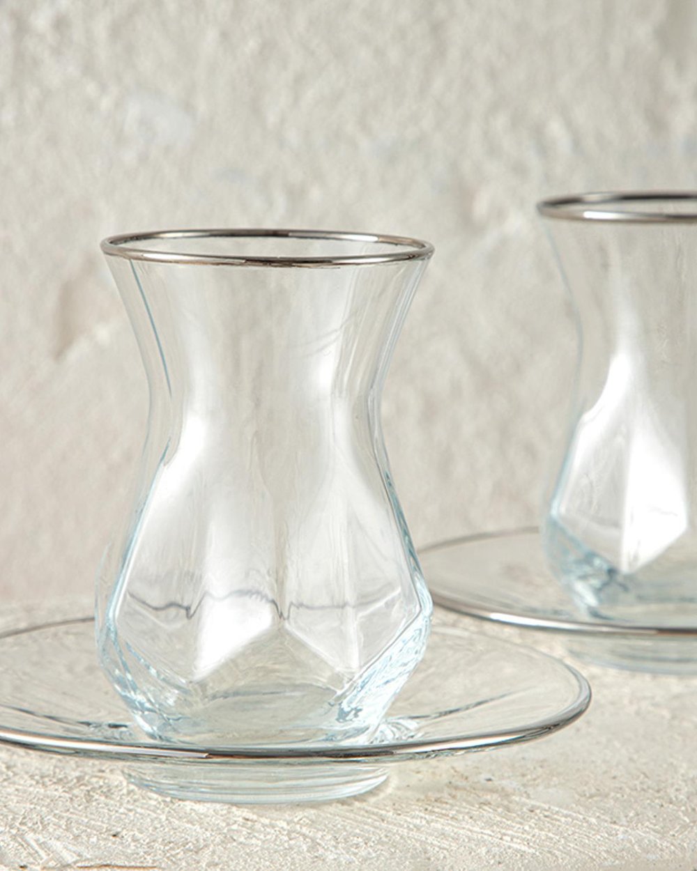 Ritz Glass 12 Parça 6 Kişilik Tea Set 165 ml Silver.