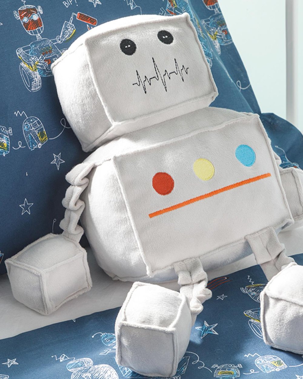 Robot Декоративна Възглавница Полиестер 36X28 Сив