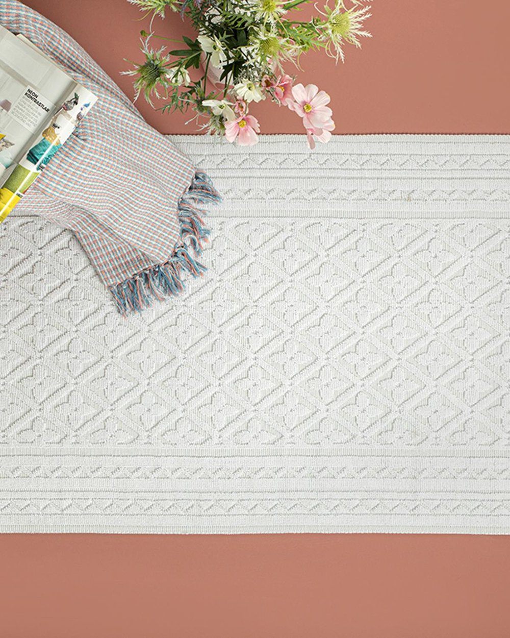 Ronita Cottony Rug 50x80 cm White