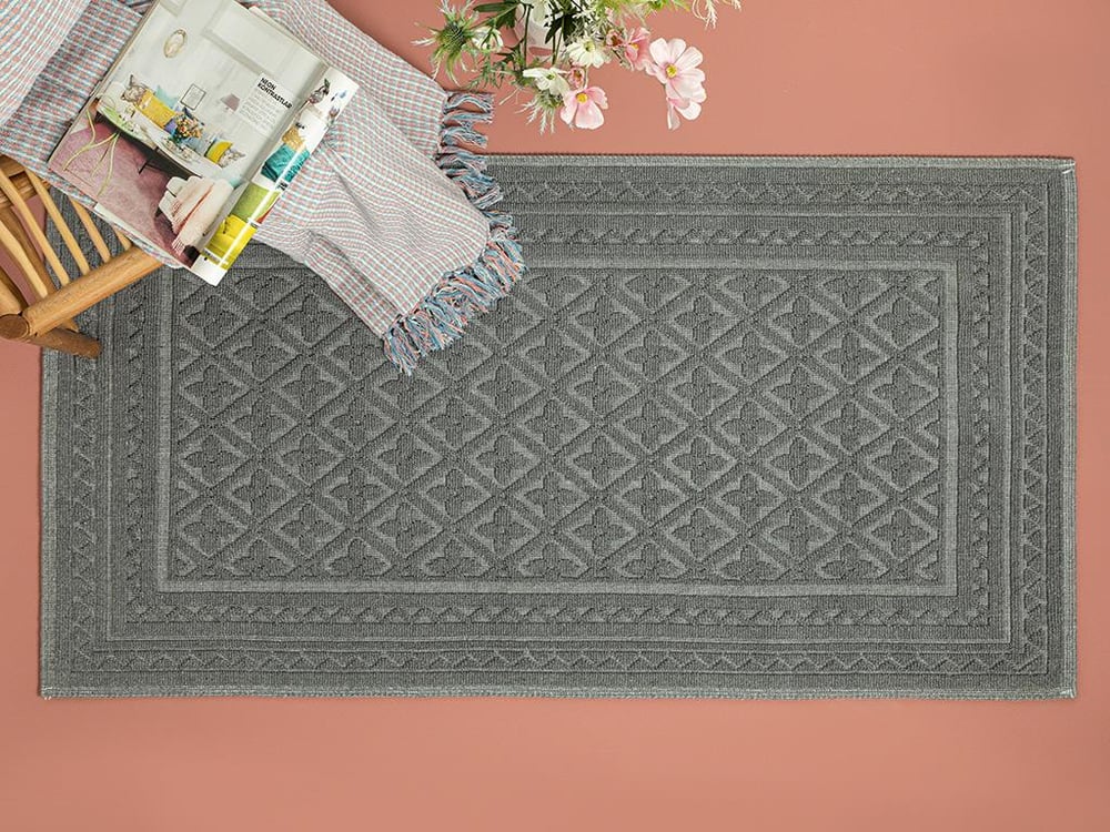 Ronita Cotton Rug 80x300 cm Gray