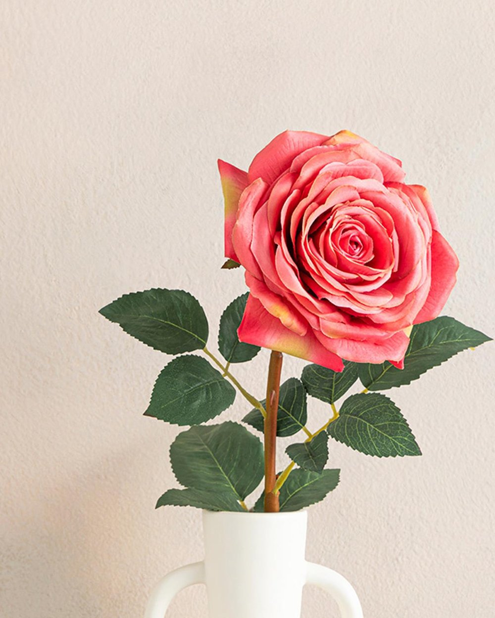 Rosalie Една Клонка Изкуствено Цвете Пластмасов, Розово, 65 Cm